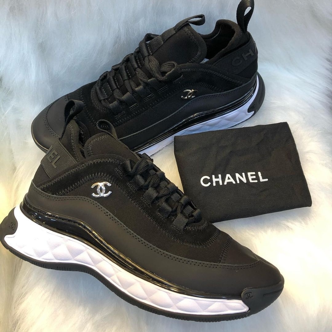 Tênis Chanel Mixed Fibers CC Preto